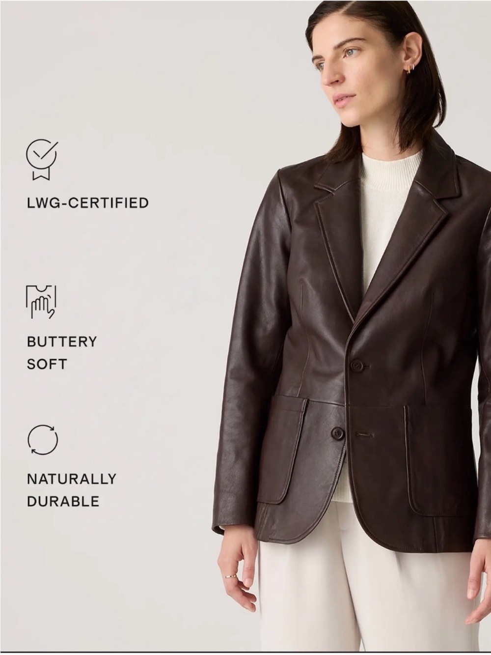 NWT Quince 100% Leather Blazer Jacket XL - Picture 3 of 8